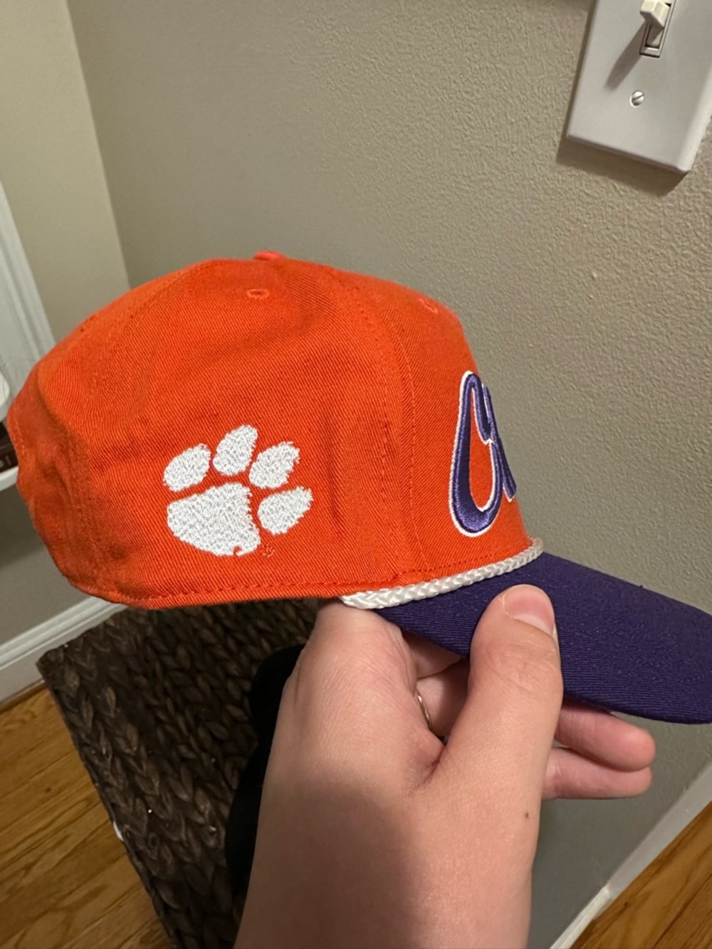 Clemson Script Orange & Purple Rope Baseball Cap - Picture 2 of 2